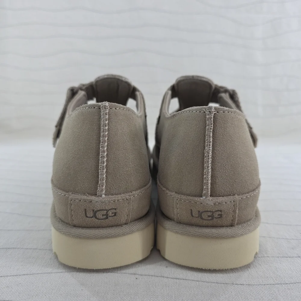 UGG Womens Goldenstar Mary Jane Beige Suede Platform Shoes 1171506 Size 7.5